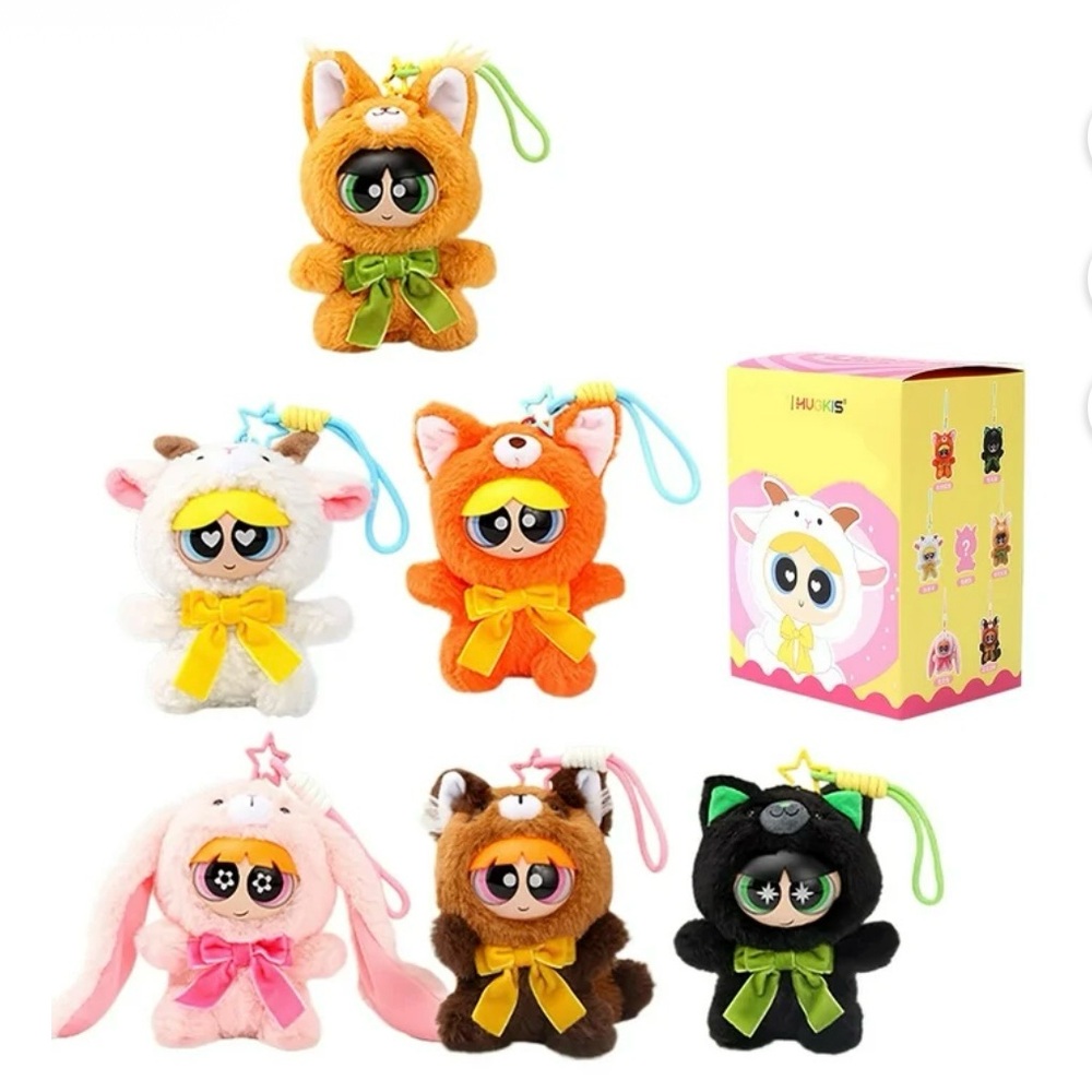 HUGKIS Powerpuff Girls Forest Party Series Plush 6” Keychain Pendant of Bag (1) - Picture 4 of 6
